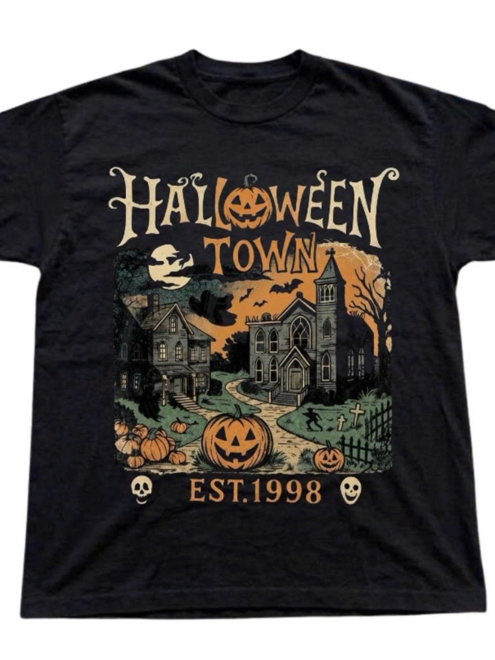 Halloween Town Graphic Tee - Black